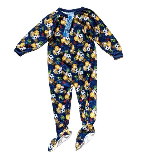 Carter's Toddler Boys Ball Game Sports Sleepwear Pajama Sleeper Blue Ful… - Picture 5 of 5